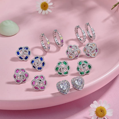 [LUCKY LOVE]Exquisite Flower Shape Daily Earrings