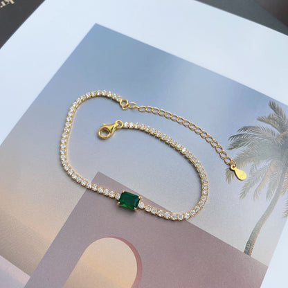 [LUCKY LOVE]1.0 Carat Unique Emerald Cut Banquet Bracelet