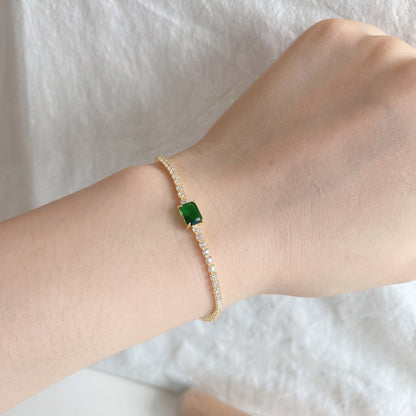 [LUCKY LOVE]1.0 Carat Unique Emerald Cut Banquet Bracelet