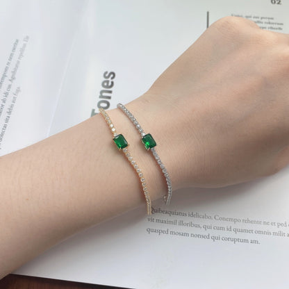 [LUCKY LOVE]1.0 Carat Unique Emerald Cut Banquet Bracelet