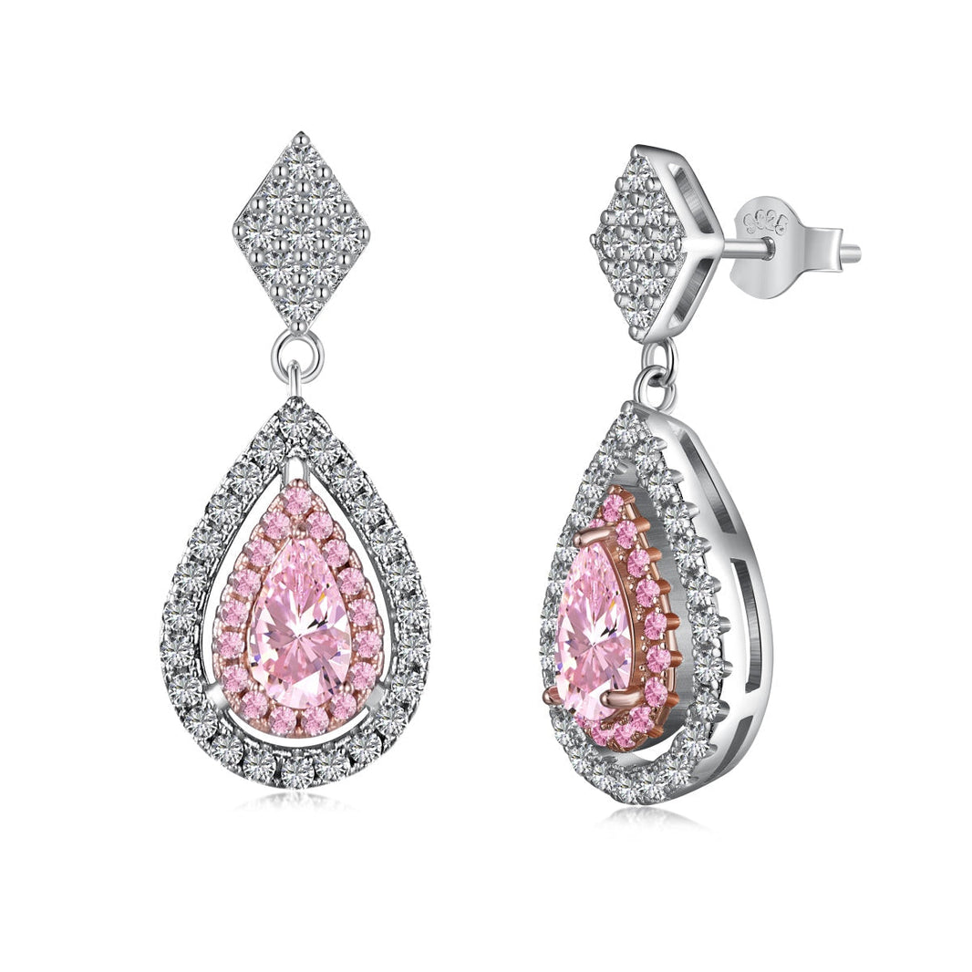 [LUCKY LOVE]Ornate Delicate Water Drop Shape Banquet Earrings