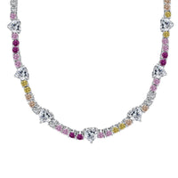 [LUCKY LOVE]Delicate Colorful Rainbow Tennis Chain