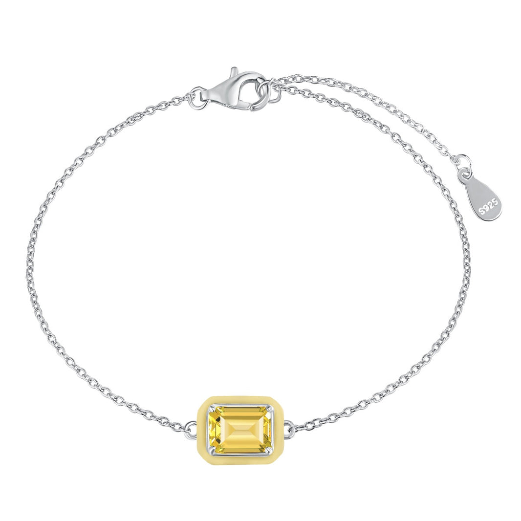 [LUCKY LOVE]2.0 Carat Sparkling Colorful Emerald Cut Daily Bracelet