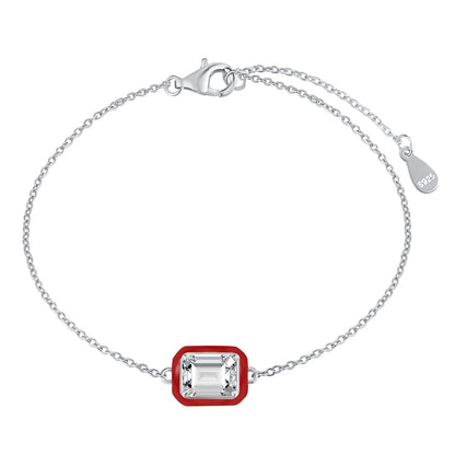 [LUCKY LOVE]2.0 Carat Sparkling Colorful Emerald Cut Daily Bracelet