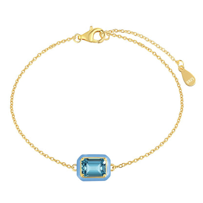 [LUCKY LOVE]2.0 Carat Sparkling Colorful Emerald Cut Daily Bracelet