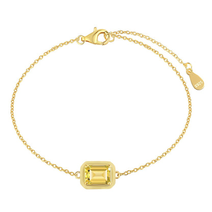 [LUCKY LOVE]2.0 Carat Sparkling Colorful Emerald Cut Daily Bracelet