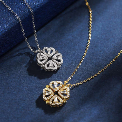 [LUCKY LOVE]Ornate Heart Cut Flower Shape Necklace