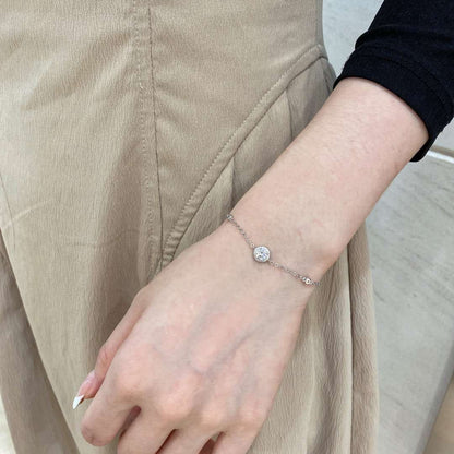 [LUCKY LOVE]Dazzling Round Cut Shape Bracelet
