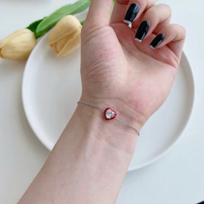 [LUCKY LOVE]Sparkling Romantic Heart Shape Lover Bracelet