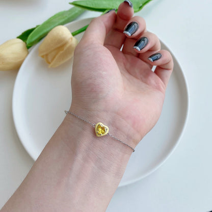 [LUCKY LOVE]Sparkling Romantic Heart Shape Lover Bracelet