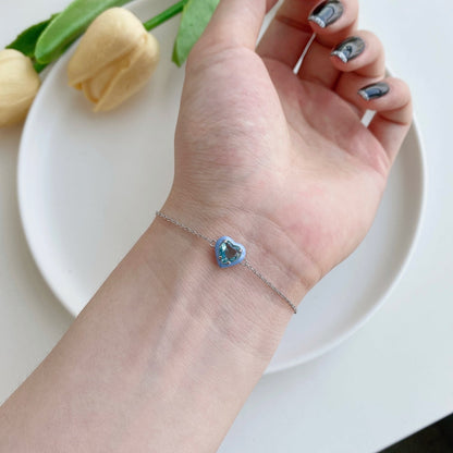 [LUCKY LOVE]Sparkling Romantic Heart Shape Lover Bracelet