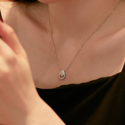 [LUCKY LOVE]Sparkling Pear Cut Necklace