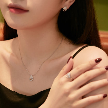 [LUCKY LOVE]Sparkling Pear Cut Necklace