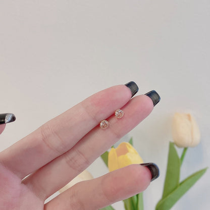 [LUCKY LOVE]Sparkling Colorful Round Shape Earrings