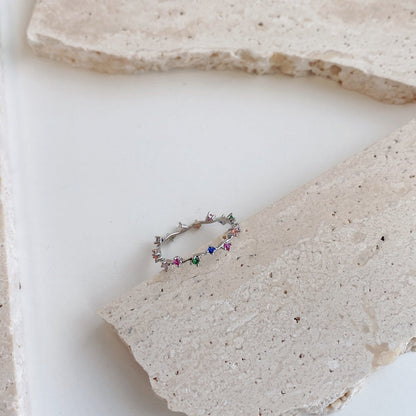 [LUCKY LOVE]Radiant Colorful Round Cut Daily Ring