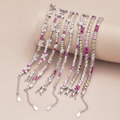 [LUCKY LOVE]Delicate Colorful Rainbow Tennis Chain