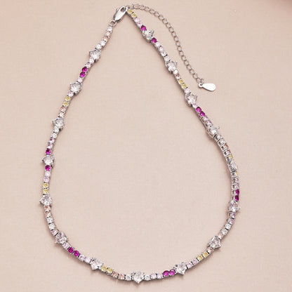 [LUCKY LOVE]Delicate Colorful Rainbow Tennis Chain