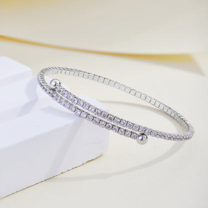 [LUCKY LOVE]Row of Diamonds Round Fashion Bracelet