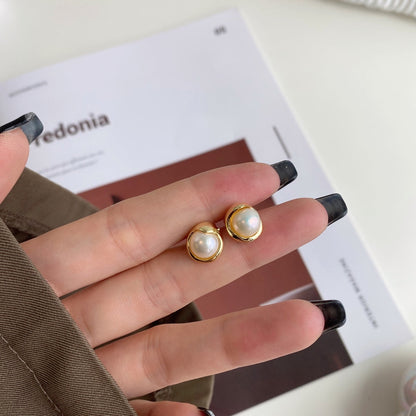 [LUCKY LOVE]Dainty Bread Pearl Earrings