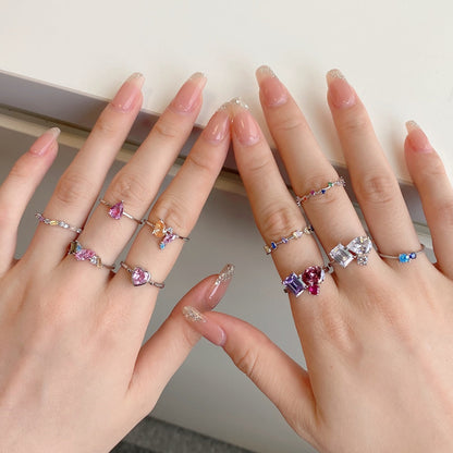 [LUCKY LOVE]Unique Trapezoid Cut Daily Ring