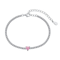 [LUCKY LOVE]0.5 Carat Elegant Romantic Heart Shape Lover Bracelet