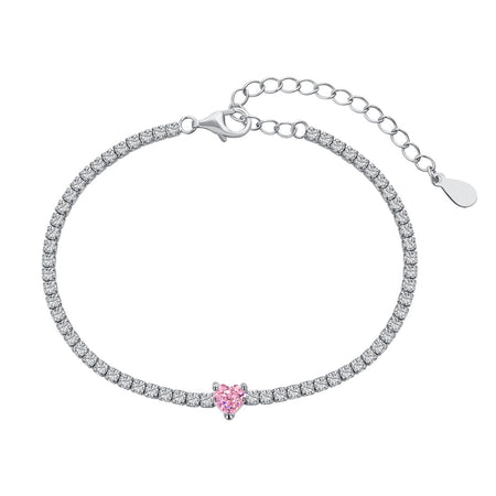 [LUCKY LOVE]0.5 Carat Elegant Romantic Heart Shape Lover Bracelet