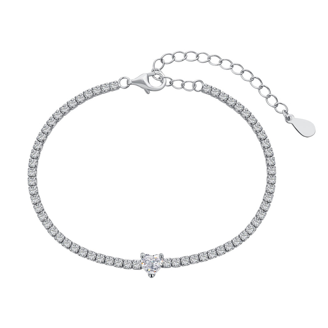 [LUCKY LOVE]0.5 Carat Elegant Romantic Heart Shape Lover Bracelet
