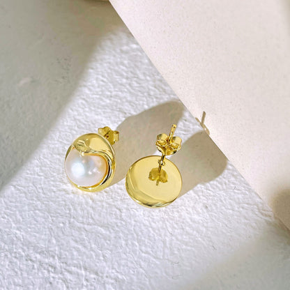 [LUCKY LOVE]Dainty Bread Pearl Earrings