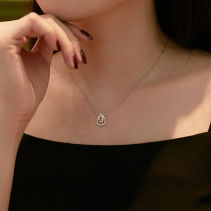 [LUCKY LOVE]Sparkling Pear Cut Necklace
