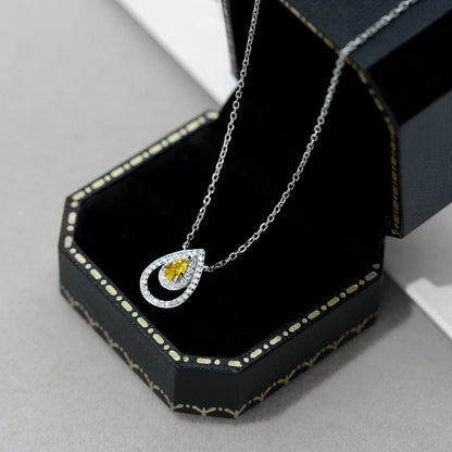 [LUCKY LOVE]Sparkling Pear Cut Necklace