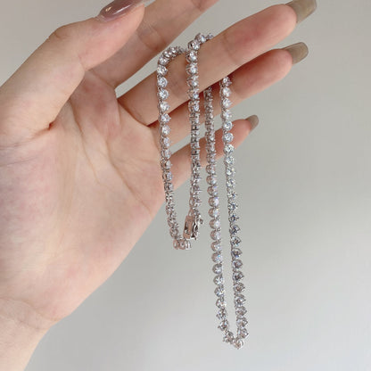 [LUCKY LOVE]Ornate Heart Cut Tennis Necklace