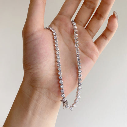 [LUCKY LOVE]Ornate Heart Cut Tennis Necklace