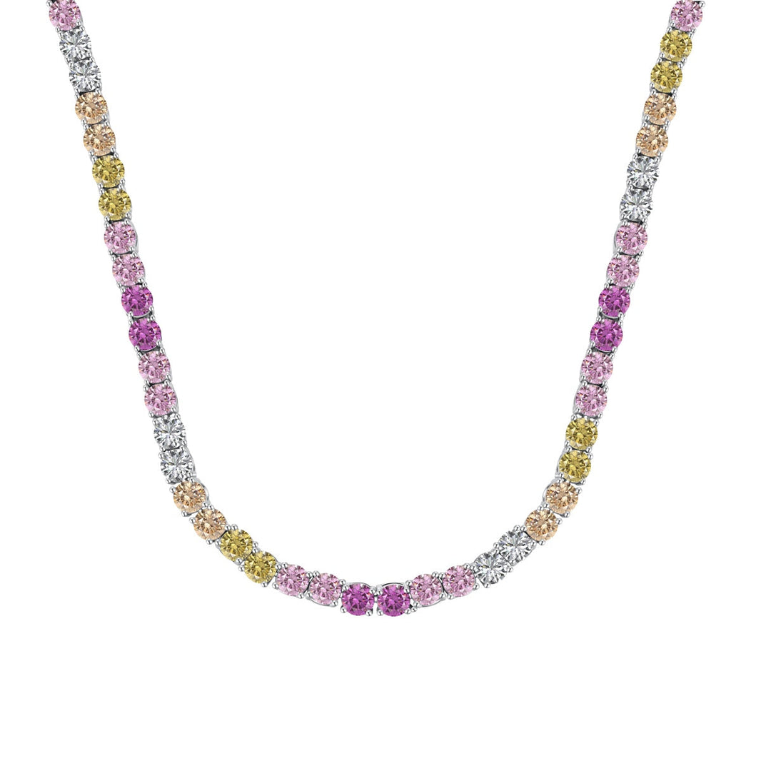 [LUCKY LOVE]Delicate Colorful Tennis Necklace