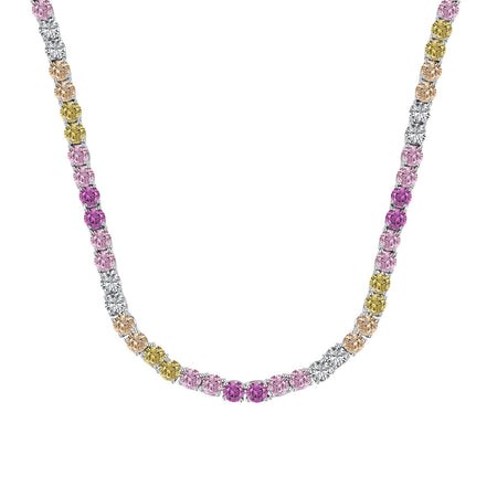 [LUCKY LOVE]Delicate Colorful Tennis Necklace