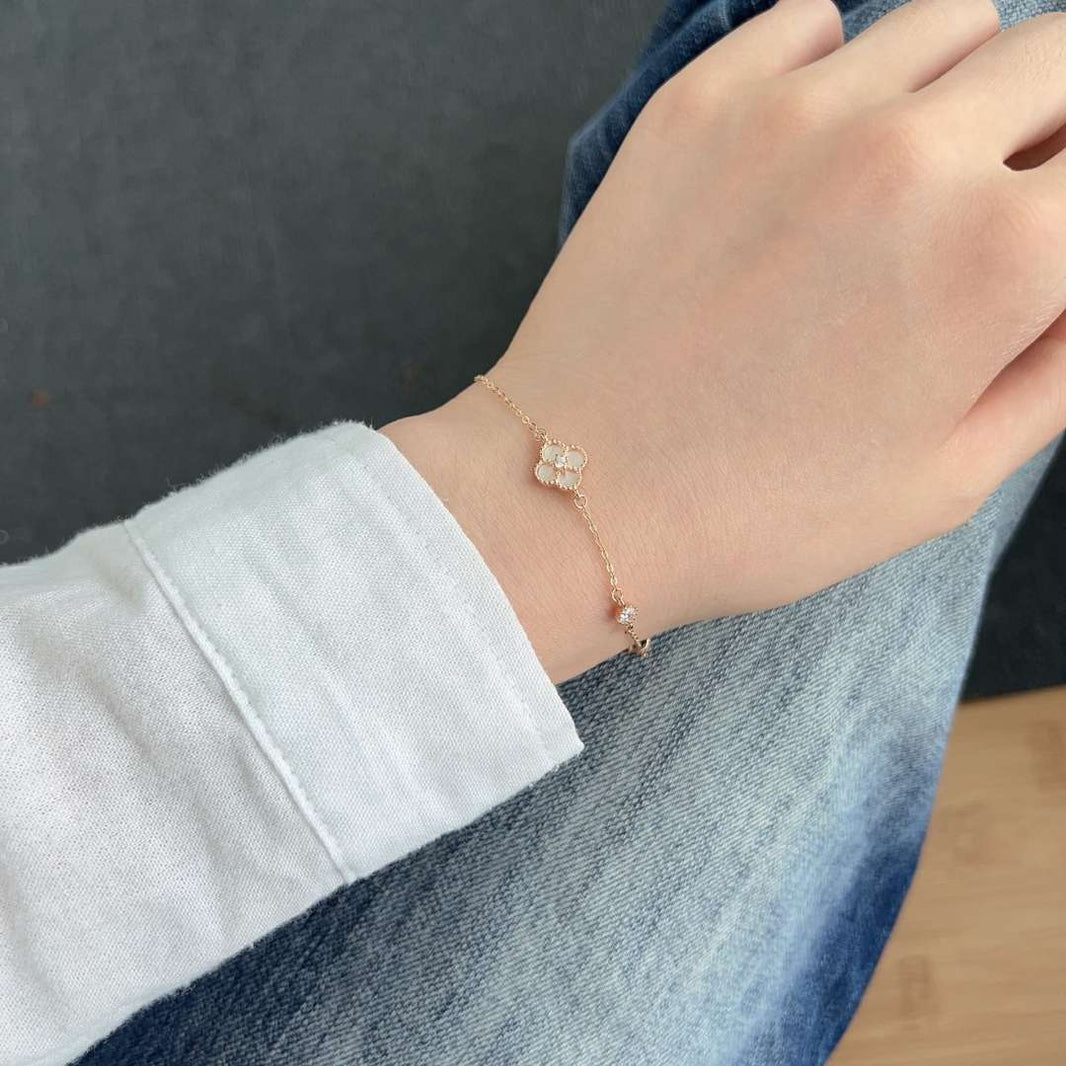 [LUCKY LOVE]Delicate Four Leaf Clover Bracelet