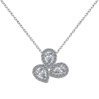 [LUCKY LOVE]Elegant Flower Shape Pear Cut Necklace