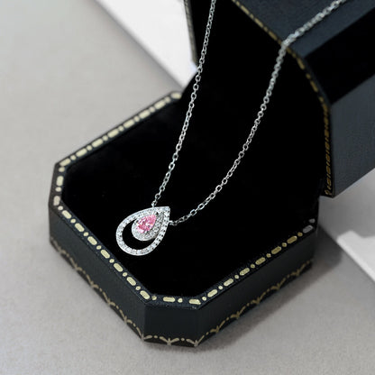 [LUCKY LOVE]Sparkling Pear Cut Necklace