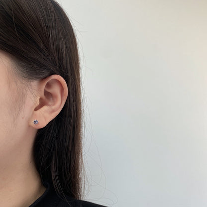[LUCKY LOVE]Sparkling Colorful Round Shape Earrings