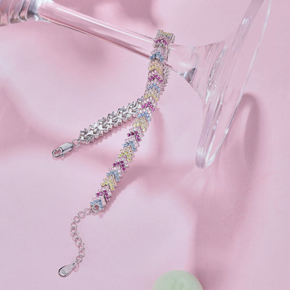 [LUCKY LOVE]Ornate Sparkling Round Cut Party Bracelet