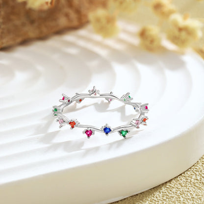[LUCKY LOVE]Radiant Colorful Round Cut Daily Ring