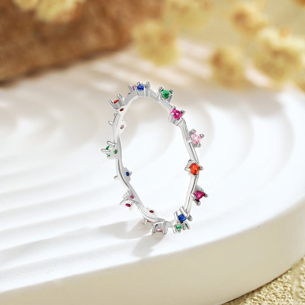 [LUCKY LOVE]Radiant Colorful Round Cut Daily Ring