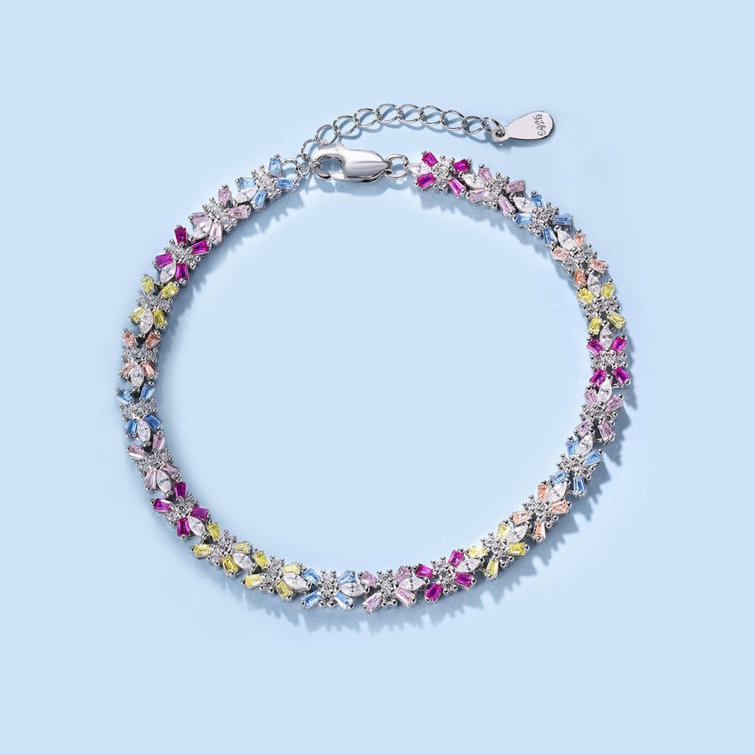 [LUCKY LOVE]Radiant Colorful Emerald Cut Party Bracelet