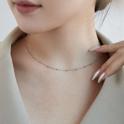 [LUCKY LOVE]Small Bead Clavicle Chain Simple Necklace