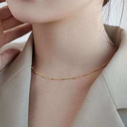 [LUCKY LOVE]Small Bead Clavicle Chain Simple Necklace