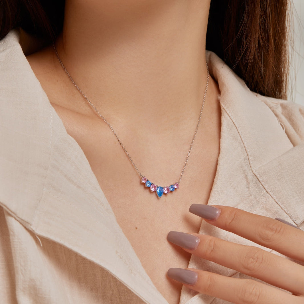 [LUCKY LOVE]Dainty Colorful Heart Necklace