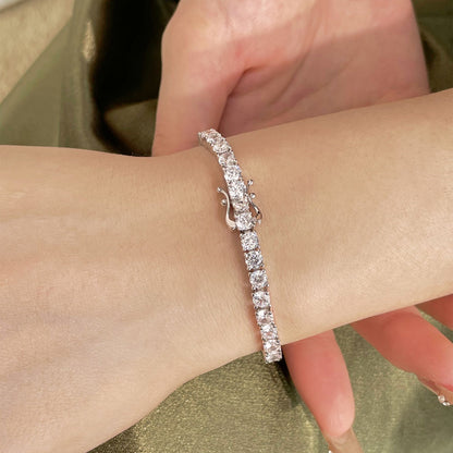 [LUCKY LOVE]Luxurious Ornate Round Cut Tennis Bracelet