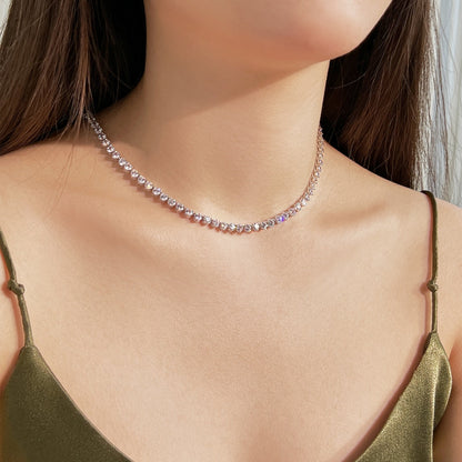[LUCKY LOVE]Ornate Heart Cut Tennis Necklace