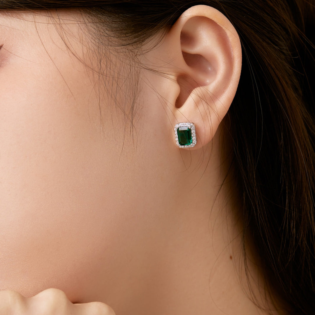 [LUCKY LOVE]Luxurious Dainty Emerald Cut Banquet Earrings