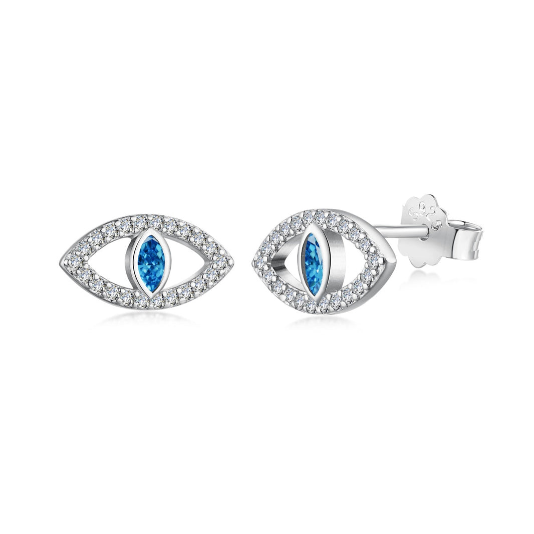 [LUCKY LOVE]Blue Devil Eyes Hollow Stud Earrings