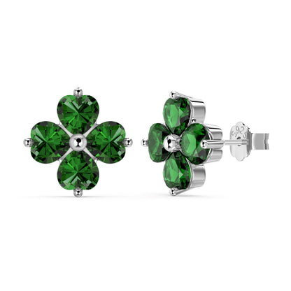 [LUCKY LOVE]Four-Leaf Clover Ball Earrings